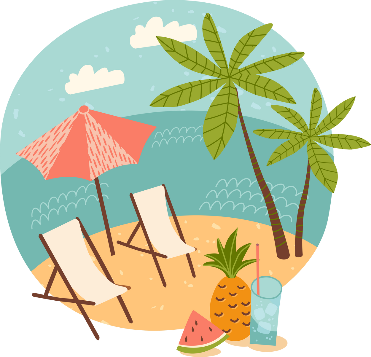 Summer holiday. Illustration.